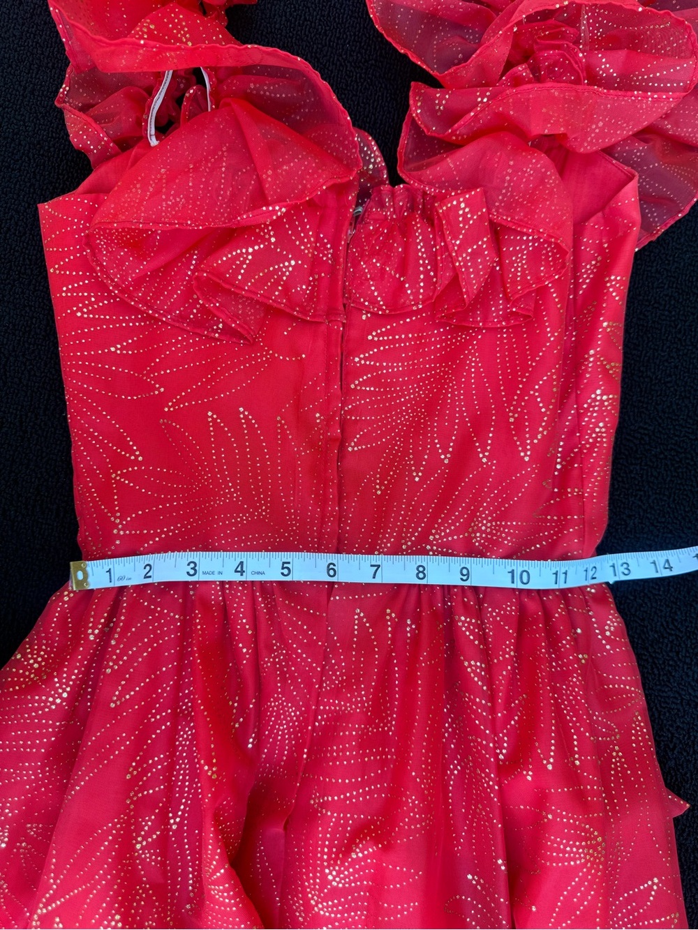 Vintage 80’s Noralee Original Girls Party Dress Red & Gold 7/8 Made in USA - Picture 12 of 12